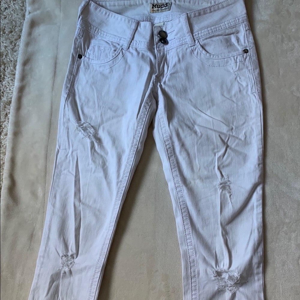 White ripped pants size 1